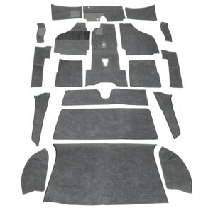 Carpet Set for Left Hand Drive Coupe, Dark Grey Perlon Carpet Set for Left Hand Drive Coupe, Dark Grey Perlon