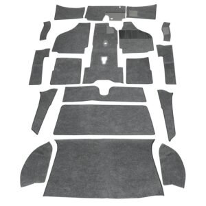 Carpet Set for Right Hand Drive Coupe, Dark Grey Perlon Carpet Set for Right Hand Drive Coupe, Dark Grey Perlon