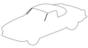 Convertible A Pillar to Door Glass Seal, Pair Convertible A Pillar to Door Glass Seal, Pair