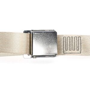 Front Seat Belt 3 Point Inertia with Chrome Buckle, Cream Front Seat Belt 3 Point Inertia with Chrome Buckle, Cream