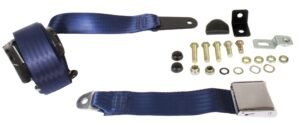 Front Seat Belt 3 Point Inertia with Chrome Buckle, Dark Blue Front Seat Belt 3 Point Inertia with Chrome Buckle, Dark Blue
