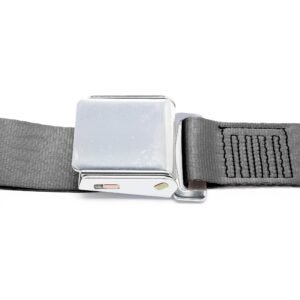 Front Seat Belt 3 Point Static with Chrome Buckle, Gray Front Seat Belt 3 Point Static with Chrome Buckle, Gray