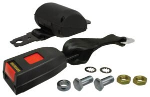 Lap Belt 2 Point Inertia with Modern Buckle and Black Webbing Lap Belt 2 Point Inertia with Modern Buckle and Black Webbing