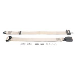 Lap Belt 2-Point Static with Modern Buckle, Cream Lap Belt 2-Point Static with Modern Buckle, Cream