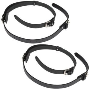 Leather Strap Set for Luggage Rack, Black Leather Strap Set for Luggage Rack, Black