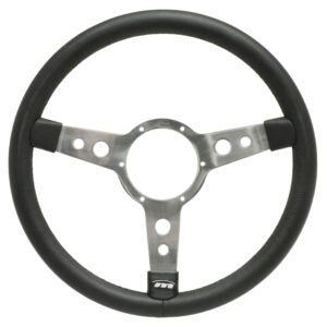Mountney Black Leather Rim Steering Wheel 15'' Semi-Dished Mountney Black Leather Rim Steering Wheel 15'' Semi-Dished