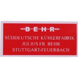 Sticker, Air Duct ''Behr'' Sticker, Air Duct ''Behr''
