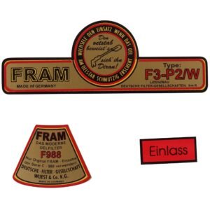 Sticker Set, Fram Oil Filter Sticker Set, Fram Oil Filter
